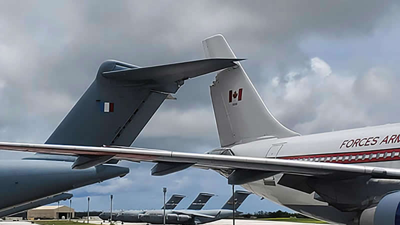 加拿大空军飞机与法国飞机相撞后报废